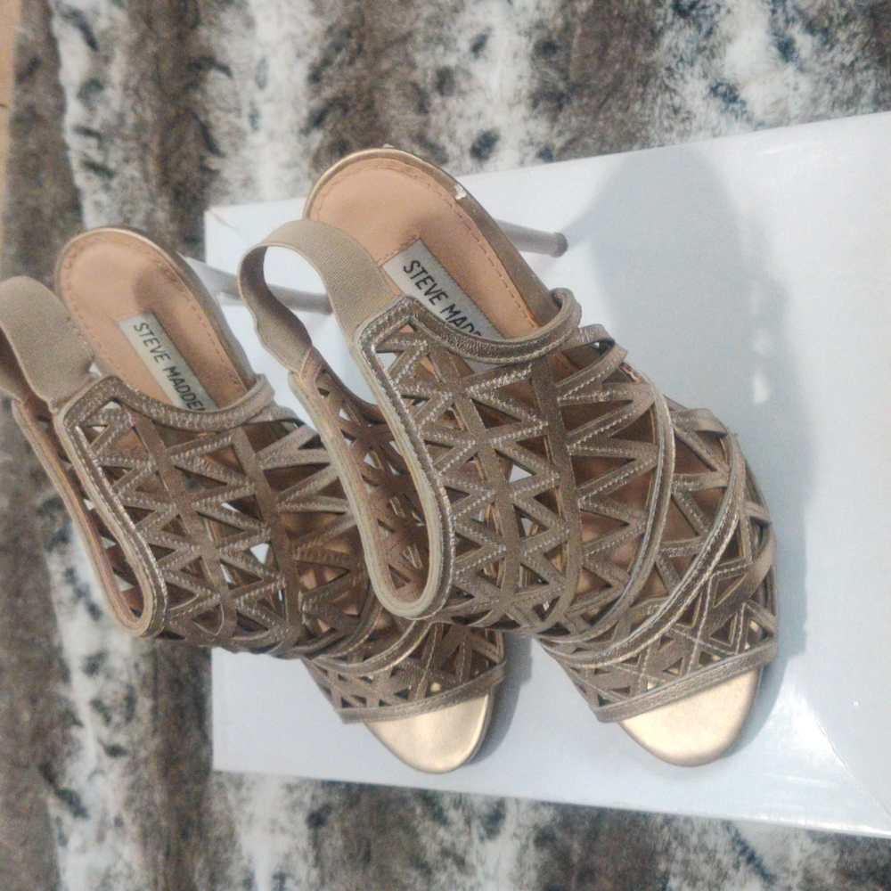 Gold stiletto sandals
